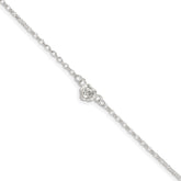 Sterling Silver Flower Charm Anklet